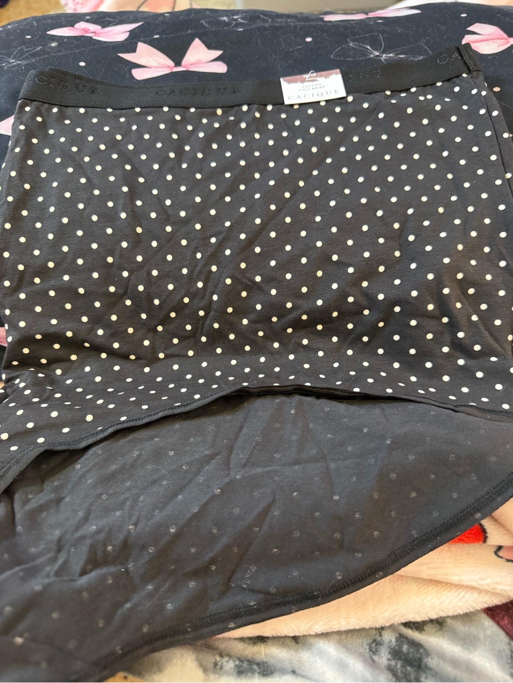 Cacique Black Polka Dot Stretch Panties